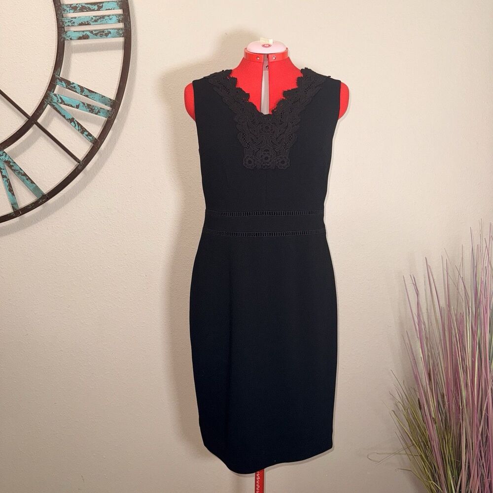 Talbots RSVP Petite Size 10P Black Sleevless Lined Sheath